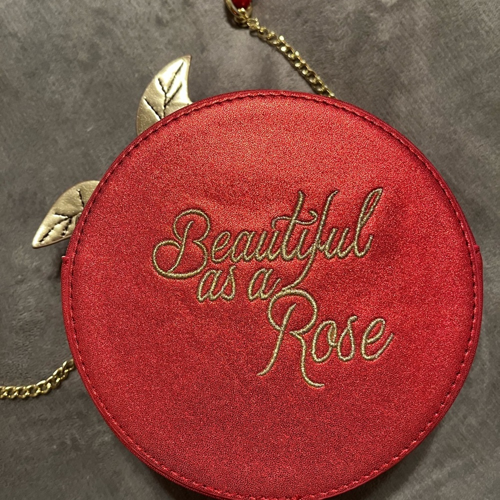 Red and Gold Spiral Rose Crossbody Bag - Picture 4 of 9